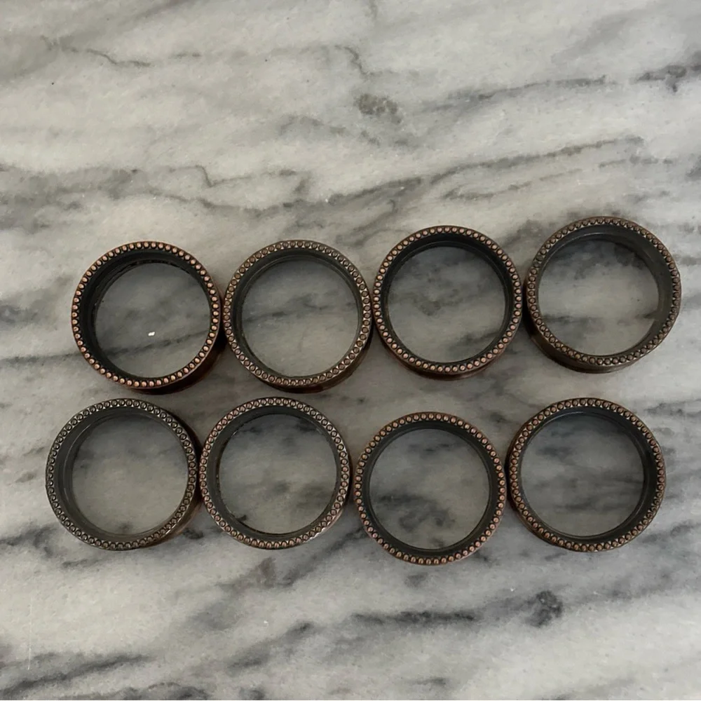 Elegant Copper Napkin Rings Set